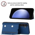 thumbnail image 2 of Mantto for Samsung Galaxy S23 FE Wallet Case, Double Magnetic Clasp Back Flip Kickstand with RFID Blocking Credit Card Holder Folio Durable Leather Phone Cases for Women Men Girls,Blue, 2 of 8
