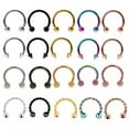 thumbnail image 2 of HOOUN 10PCS Stainless Steel Horseshoe Bar Lip Nose Septum Ear Ring Stud Piercing-Ball-Gold-16g (1.2 mm)-6 mm, 2 of 5