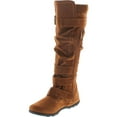 thumbnail image 2 of Womens Knee High Boots Ruched Buckles Knitted Calf, 2 of 4