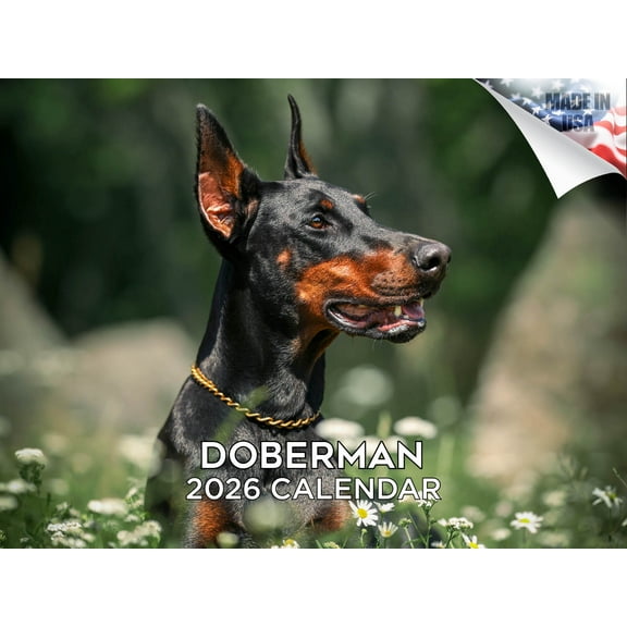 2025 2026 Doberman Calendar - Dog Breed Monthly Wall Calendar - 12 x 18 Open - Thick No-Bleed Paper - Giftable - Made in USA