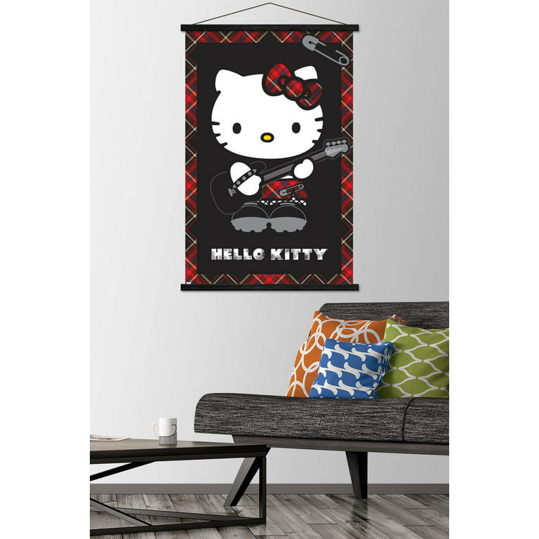 Hello Kitty - Punk Wall Poster with Magnetic Frame, 22.375 x 34 