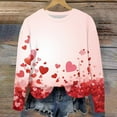 thumbnail image 1 of Jsaierl Chandails en Molleton pour Femmes Saint-Valentin Mignons Imprimé Cœur Chandails en Molleton Tendance Chandail Col Rond Décontracté Manches Longues pour Femmes, 1 of 4