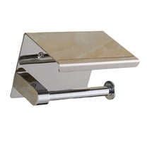 Homoyoyo Stainless Steel Toilet Paper Holder with Shelf, Wall Mounted Bathroom Accessory for Small Bathrooms, Rust Resistant Finish