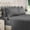 Gray, variant on Queen Size Sheet Set, Soft Microfiber 4 Piece Hotel Luxury Bed Sheets with Deep Pockets, Embroidered Pillow Cases, Side Storage Pocket Fitted Sheet, Flat Sheet (Gray)
