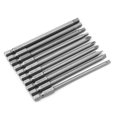 

Ziizwfa 10 Pcs Magnetic Torx Slotted PH2 Screwdriver Bit S2 Steel 1/4 Hex Shank 100mm