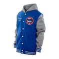 thumbnail image 2 of Men's New Era Royal Chicago Cubs Throwback Prep Full-Snap Hoodie Jacket, 2 of 5