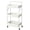 White - With Handle, variant on Foldable Rolling Utility Cart, 3-Tier No Assembly Metal Folding Storage Trolley for Bathroom, Kitchen, Snacks, Craft, Makeup, Books, Black and White