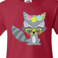 thumbnail image 4 of Inktastic Hipster Raccoon, Raccoon with Glasses, Flowers Youth T-Shirt, 4 of 5