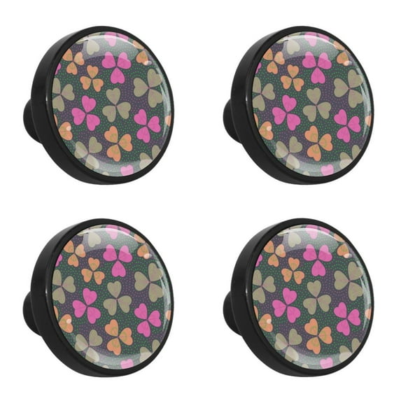 4 Pcs Clover Knobs for Kitchen Cabinet Cupboard Dresser Bookcase Drawer Pulls Handles Round Home Decor