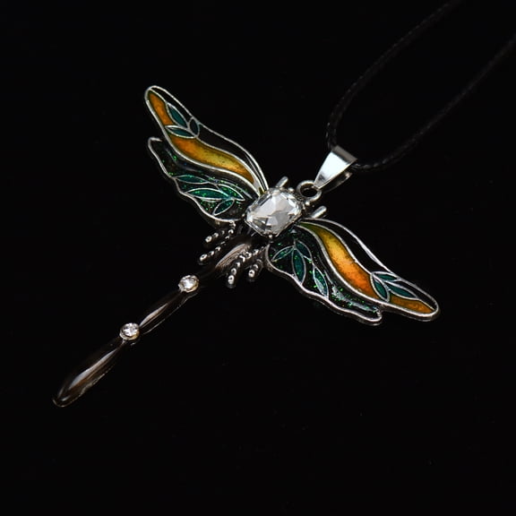 Casual Natural Epoxy Painted Dragonfly Necklace