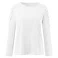 thumbnail image 3 of Pntutb Rollback Women Autumn Long Sleeve Blouse Round Neck Casual Pullover Tops, 3 of 6