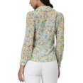 thumbnail image 4 of INSPIRE CHIC Women's Elegant Floral Point Collar Long Sleeve Button Down Shirts, 4 of 6