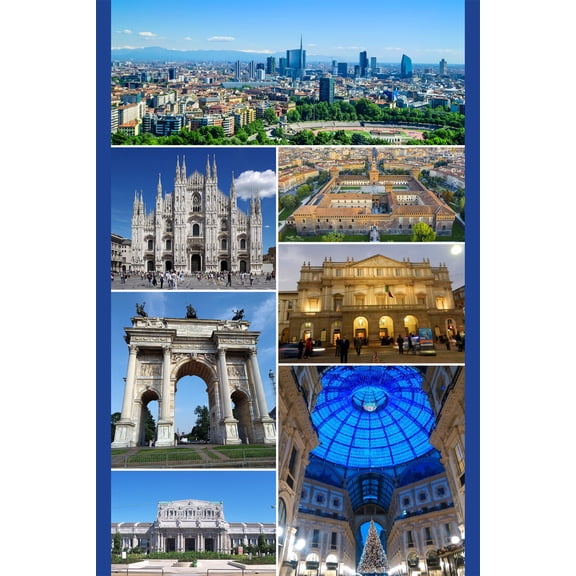 24x36 gallery poster, Montage of Milan, Italy