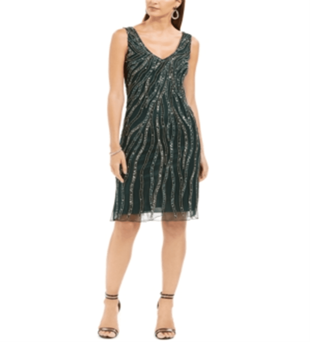 J Kara Women's Short Blouson Dress - Handmade Beaded Cocktail Dress
