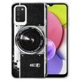 thumbnail image 1 of WIRESTER Transparent Soft Gel TPU Clear Case Slim Protective Cover for Samsung Galaxy A03S 4G LTE (Not 5G) 6.5" 2021, Retro Vintage Camera Zoom, 1 of 3