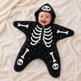 thumbnail image 5 of Halloween Baby Starfish Onesie, Thick Imitation Fleece Starfish Newborn Romper, Infant Footie Jumpsuit Winter Warm Outfits, 5 of 8