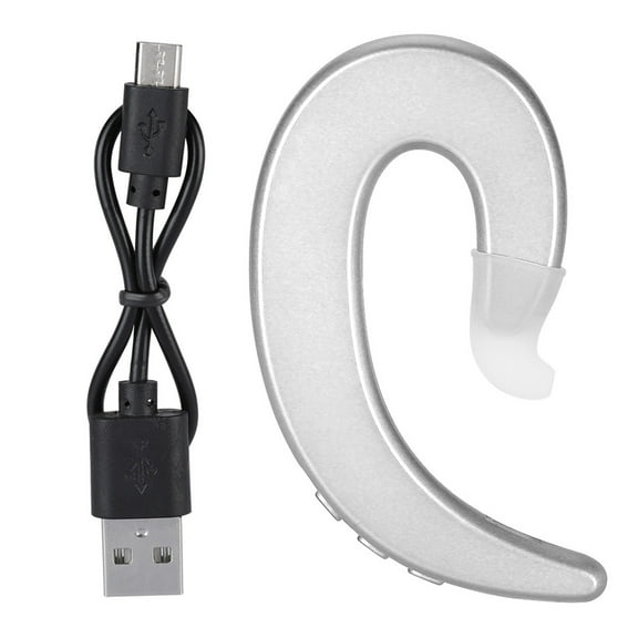 Hands Free Ear Hook Bluetooth Headphone Wireless Painless Bone Conduction Earphone Head(Silver)