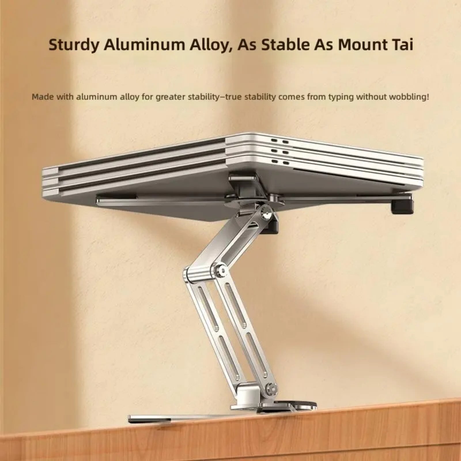 Portable Foldable Laptop Stand Adjustable Heights For 16Inch Notebook Ergonomic Aluminum Computer Risers For Offices Home Travel