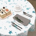 thumbnail image 5 of Summer Coastal Round Tablecloth 60 Inch Nautical Sea Turtle Seaweed Jellyfish Polyester Table Cloth Rustic Farmhouse Beach Theme Table Cover for Kitchen Dinner Party Decor, 5 of 7