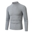 thumbnail image 1 of MIASHUI Chandail Décontracté pour Hommes Mode Ajusté Col Mi-Haut Couche de Base Manches Longues Gris,G, 1 of 2