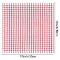 thumbnail image 7 of Unique Bargains Cotton Checked Hand Towels Dishcloths Set Dish Kitchen Towels Pack of 12 Red 12" x 12", 7 of 7