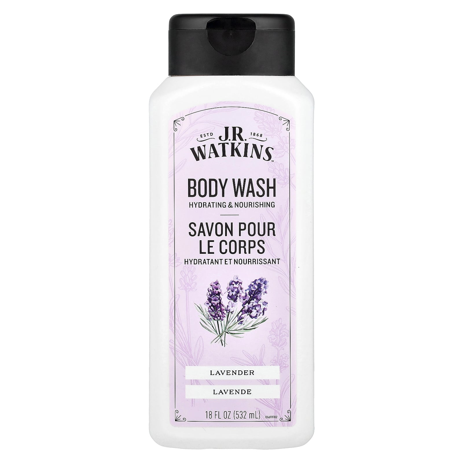 J R Watkins Body Wash, Lavender, 18 fl oz (532 ml)