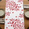 thumbnail image 5 of Table Runners 72 Inches Long Dress Scarves, Valentine's Day Farmhouse Kitchen Table Runner, Coffee Tablerunners, Red Gnomes Love Roses Romantic White 14x72 Inch, 5 of 9