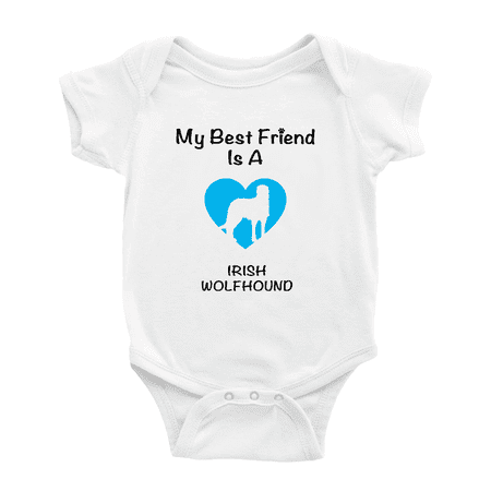 

My Best Friend is A Irish Wolfhound Dog Funny Baby Romper Clothes