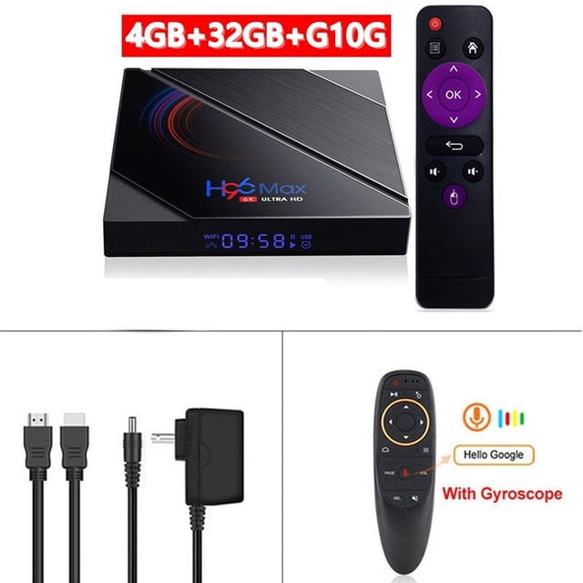 H96 Max H616 Top Box Dual-band Wifi Android 10.0 TV Box 4+32g 4+32G_US+G10S remote control