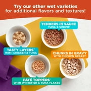 (6 pack) Meow Mix Pate in Gravy With Real Chicken & Tuna, Wet Cat Food, 2.75 oz Cup
