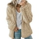 thumbnail image 1 of Chaqueta con capucha de forro polar esponjoso para mujer, sudadera con cremallera de manga larga, abrigo liso y difuso, cárdigan con capucha, prendas de vestir, 1 of 2
