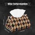 thumbnail image 5 of Salouo Argyle of brown Pattern Long Tissue Box Cover Rectangular–Plus Size Tissue Box Holder Modern LeatheLarge Tissue Holder for Bathroom Car & Office Decor, 5 of 7