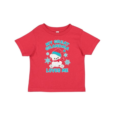 

Inktastic Polar Bear My Great Grandma Loves Me in Santa Hat Gift Baby Boy or Baby Girl T-Shirt