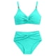thumbnail image 4 of Traje de baño tankini de cintura alta dividido para mujer, color sólido, conservador y moderno, traje de baño de dos piezas para mujer, trajes de baño tankini para mujer, traje de baño de 2 piezas par, 4 of 7