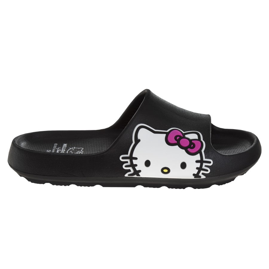 Hello Kitty Girls Slip On Waterproof Slides. (Little Kids Big Kids)Black, Size: 13 1