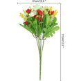 thumbnail image 5 of Ramo de 4 flores artificiales, 28 cabezas, linda flor de margarita falsa para uso al aire libre, decoración de boda, hogar y jardín (rojo), 5 of 5
