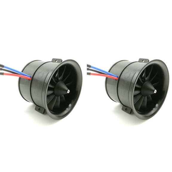 2X POWERFUN 70mm 12 Blades Ducted Fan EDF Unit with 4S 3400KV Brushless Motor for RC Airplane