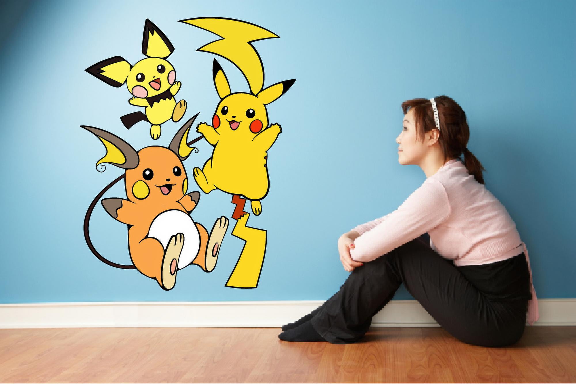 Wall stickers Pokemon Pikachu Decor Removable Nursery Kids Baby 