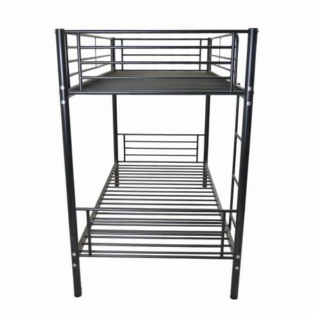 Iron Bed Bunk Bed with Ladder for Kids Twin Size