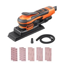 VEVOR Sheet Sander, 3/8 Sheet 3A EC Brushless Sander, Max. 10000RPM Variable Speed Sheet Finishing Sander with 10PCS Sandpapers and Vacuum Cleaner Adapter for Woodworking