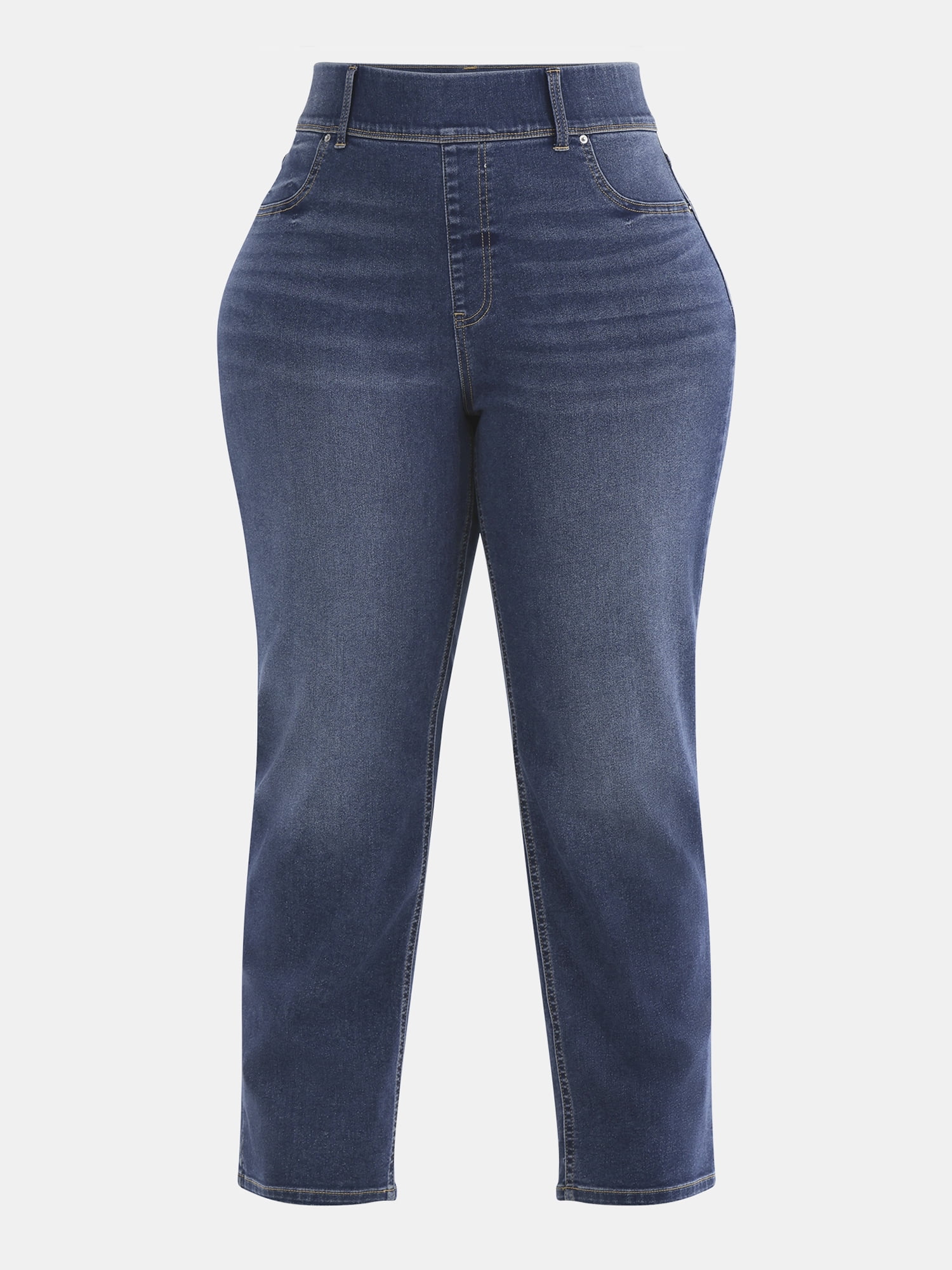 Terra & Sky Women's Plus High Rise Straight Leg Jeggings, 29" Inseam, Sizes 0X-4X