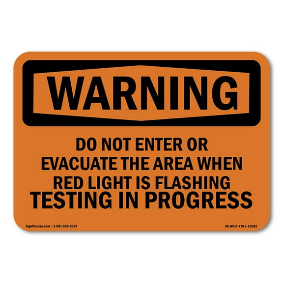 OSHA WARNING Sign - Do Not Enter Or Evacuate The Area When Red | Decal | Protect Your Business, Work Site, Warehouse & Shop Area | Made in the USA