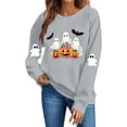 thumbnail image 3 of Jsaierl Halloween Sweatshirts for Women Cute Ghost Graphic Pullovers Fall Classic Round Neck Long Sleeve Sweater Tops Halloween Clothes, Sizes S-2XL, 3 of 6