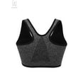 thumbnail image 5 of Gustave Women's Zip Front Close Sports Bra Seamless Wirefree Padded Racerback High Impact Workout Gym Yoga Bras Tank Top "L, Gray", 5 of 10