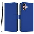 thumbnail image 2 of Wallet Case Compatible for iPhone 16, PU Leather Magnetic Closure Protective Flip Folio Case with 3 Card Holder and Wrist Strap Cover Women Men,Dark Blue,For iPhone 16, 2 of 7