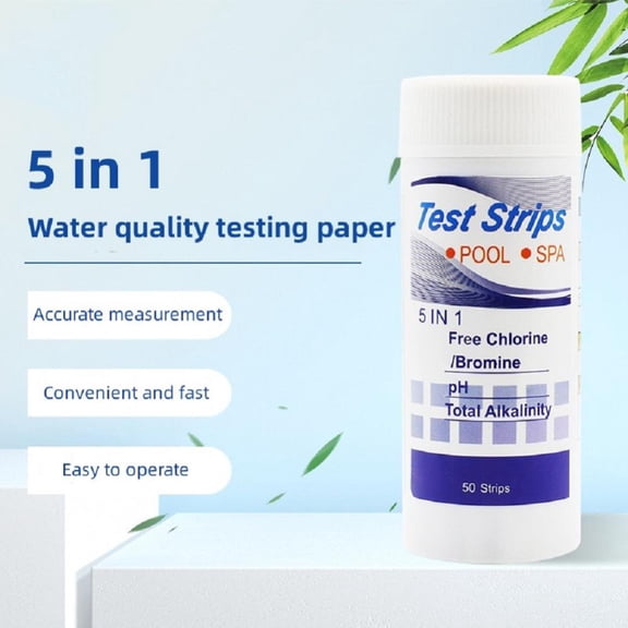 Godderr Swimming Test Paper 50 PCS 5-in-1 PH Pool Strips
