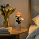 thumbnail image 5 of Lámpara de escritorio con forma de flor, funciona con pilas, bonita luz de noche, lámpara de mesita de noche, ambiente Rosa, 5 of 6