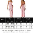 thumbnail image 2 of Vestido Vestido palabra de honor sin espalda con aberturas de satén Ygjytge para Mujer Rosa T S, 2 of 8