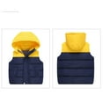 thumbnail image 5 of YTDSCS Kids Girl's Boy's Hooded Warm Padded Vest Toddler Puffer Cotton Colorblocking Waistcoat Fall Winter Thick Sleeveless Jacket 4-13 Years Old, 5 of 8