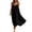 Black, variant on JIAYUE Women's Dress V Neck Spaghetti Strap Solid Color Linen Long Dresses Relaxed Fit Flowy Casual Sundress Sleeveless Vacation For Beach Holiday Daily Wear
